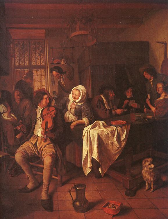 Inn with Violinist & Card Players