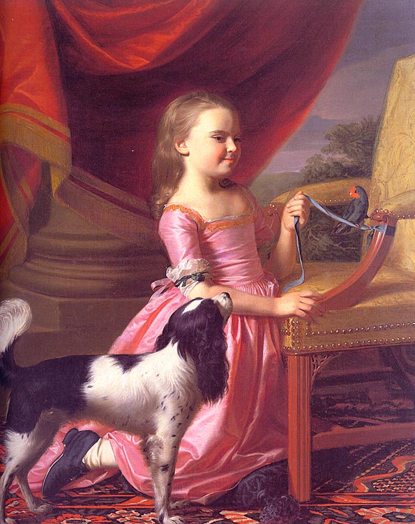 Young Lady with a Bird and Dog