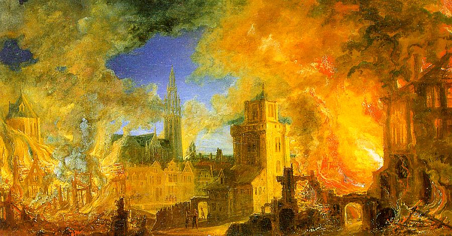 The Gunpowder Storehouse Fire at Anvers