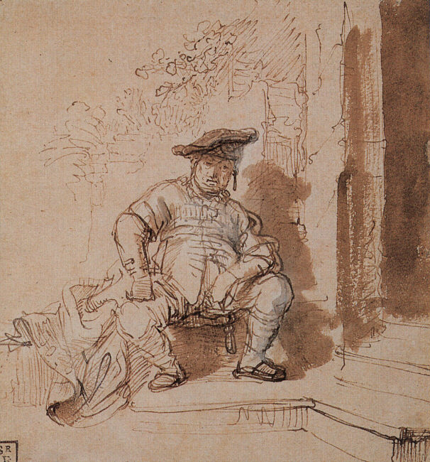 Seated Man Wearing a Flat Cap