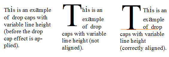 drop cap with variable line heights