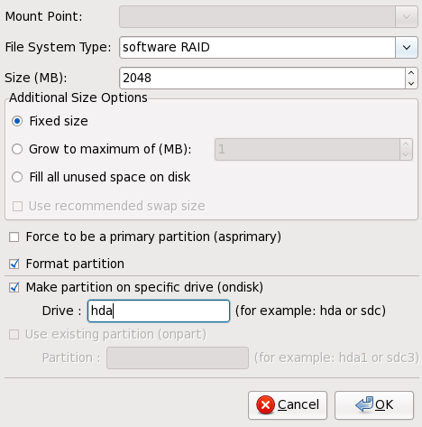 Creating a Software RAID Partition