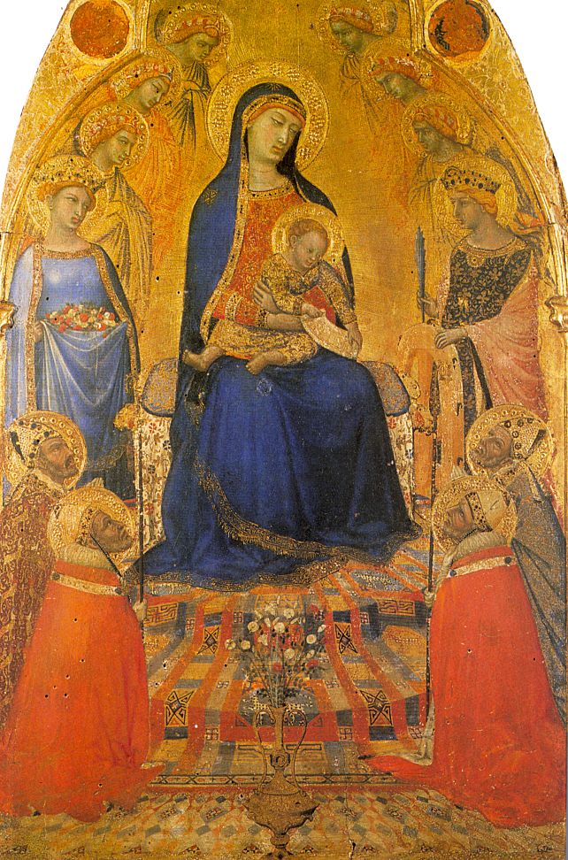 Madonna and Child Enthroned with Angels and Saints