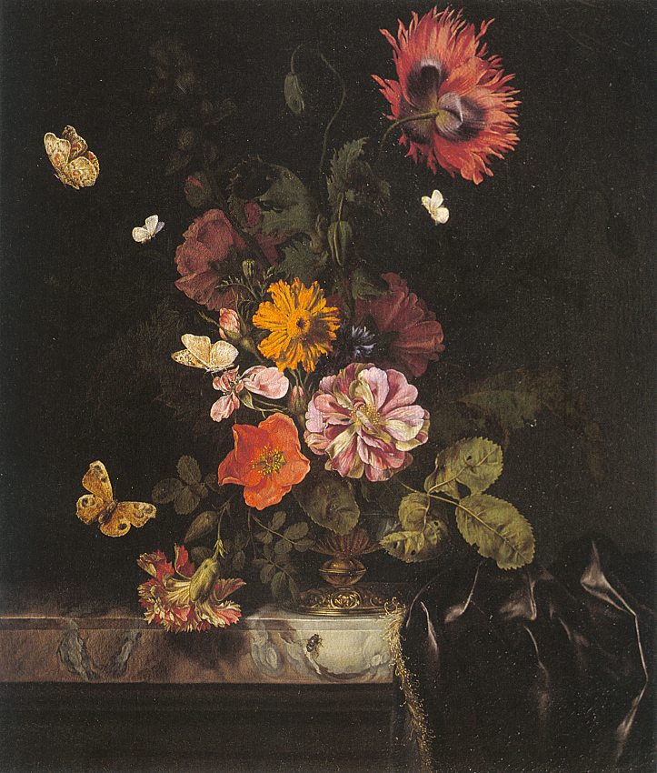 Flowers in a Gold Vase