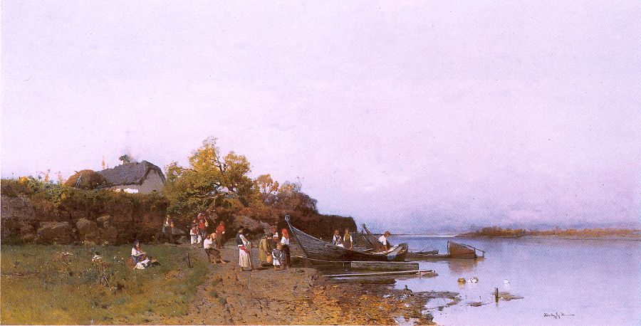 Fishermen's Ferry at the River Tisza