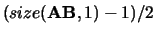 $(size({\bf AB},1)-1)/2$