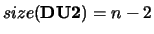 $size({\bf DU2}) = n-2$