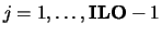 $j = 1, \dots, {\bf ILO}-1$